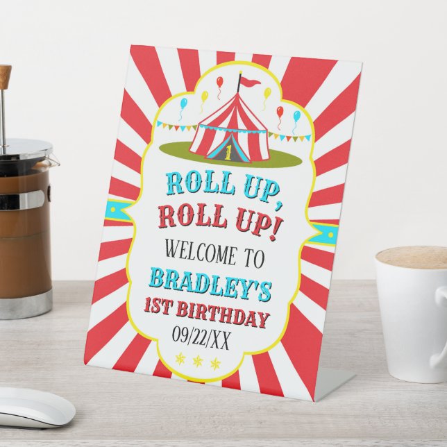 Big Top Circus Karneval 1 Geburtstag Willkommen Sockelschild (In SItu)