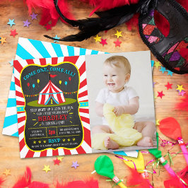 Big Top Circus Karneval Chalkboard 1. Geburtstag Einladung