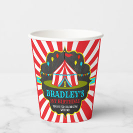 Big Top Circus Karneval Chalkboard 1. Geburtstag Pappbecher