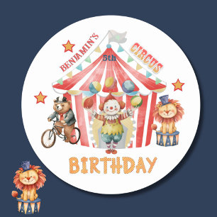 Big Top Circus Karneval Fünfter Geburtstag Runder Aufkleber