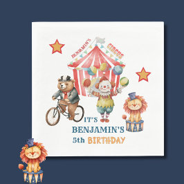 Big Top Circus Karneval Fünfter Geburtstag Serviette