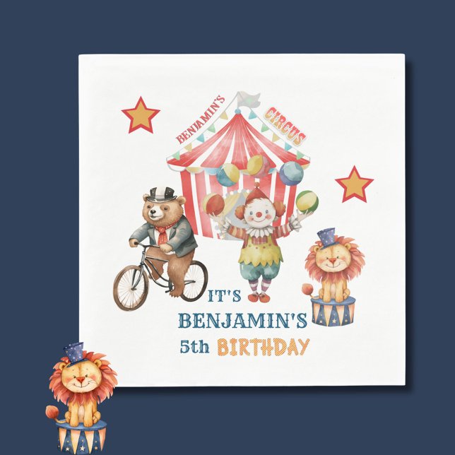 Big Top Circus Karneval Fünfter Geburtstag Serviette (Von Creator hochgeladen)