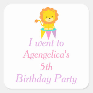 Big Top Circus Karneval Geburtstag "Ich ging zu" Quadratischer Aufkleber