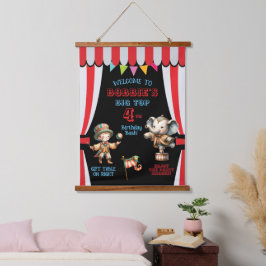 Big Top Circus Thema Geburtstag Wandteppich Mit Holzrahmen