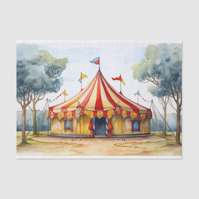 Big Top Circus Zelt 4 Decoupage Paper Seidenpapier (Vorderseite)