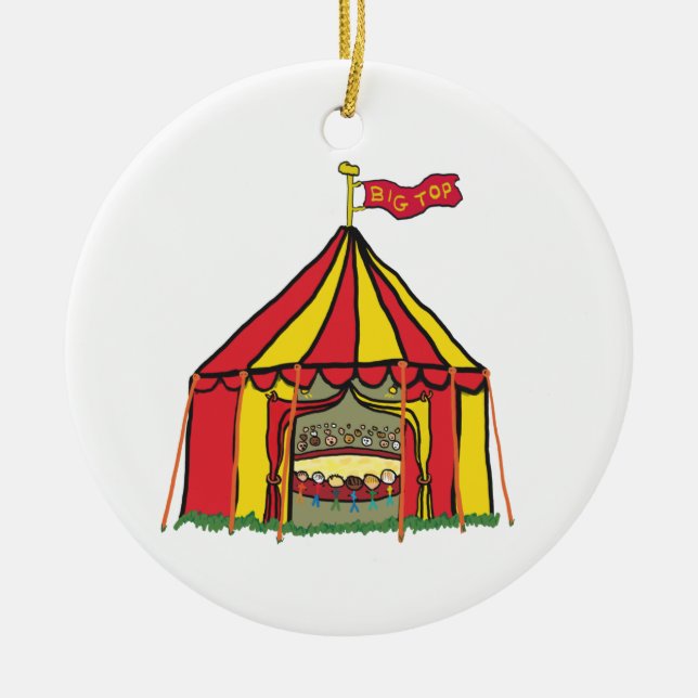 Big Top Circus Zelt Keramik Ornament (Vorne)