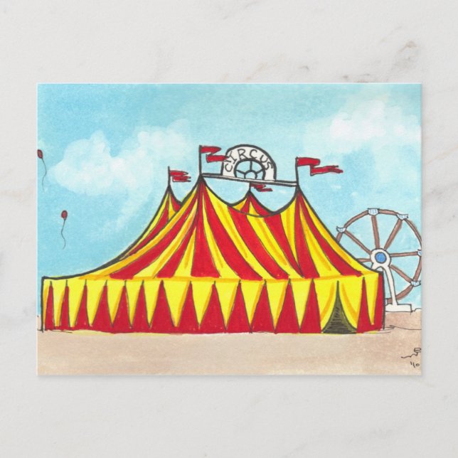 Big Top Circus Zent + Ferris-Radart Postkarte (Vorderseite)