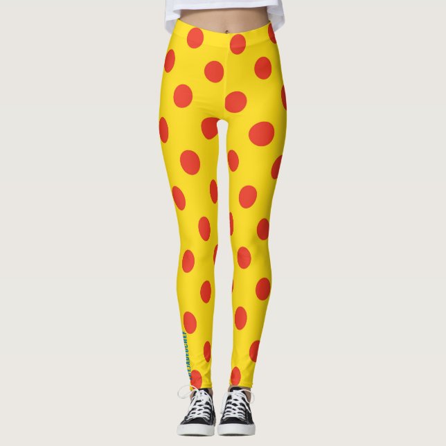 Big Top Dots: Bold Yellow & Red Polka Dot Leggings (Vorderseite)