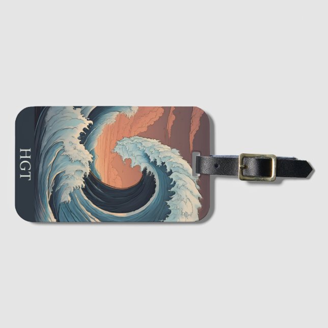 Big Tsunami Wave Gepäckanhänger (Vorderseite (Horizontal))