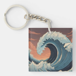 Big Tsunami Wave Schlüsselanhänger