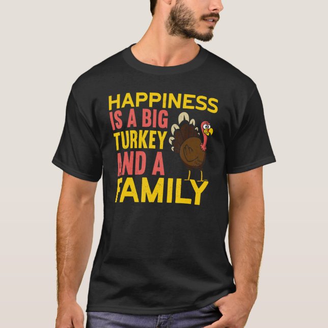 Big Turkey And A Family Thanks Giving  Thanksgivin T-Shirt (Vorderseite)