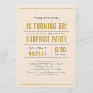 Big Type 60. Geburtstagsüberraschung Party Einladu Einladung