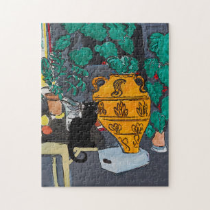 Big Vase der Blume Black Cat Puzzle