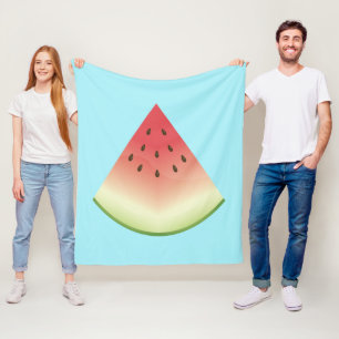 Big Watermelon Slice Illustration auf blau Fleecedecke