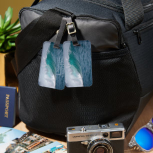 Big Wave Blue Ocean Name Kontakt Gepäckanhänger