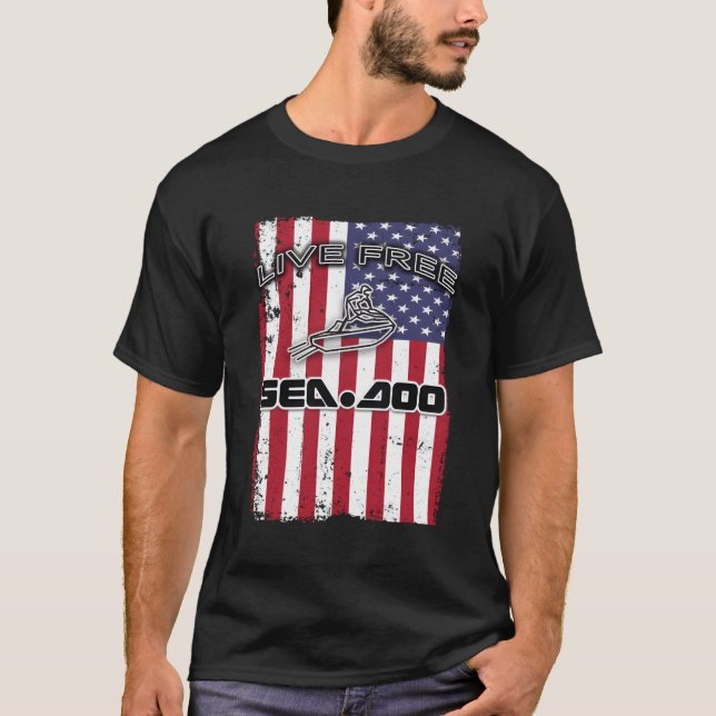 Big Wave Seadoo American Live Free T-Shirt (Vorderseite)