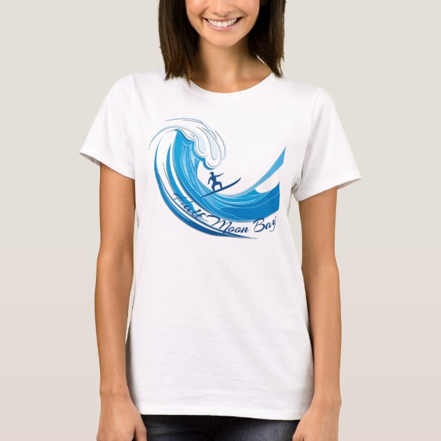 Big Wave Surfen Halbmond Bay T-Shirt (Vorderseite)