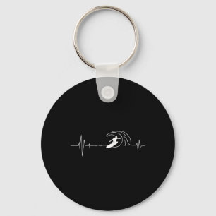 Big Wave Surfen Herzschlag - Surfer Strandliebhabe Schlüsselanhänger