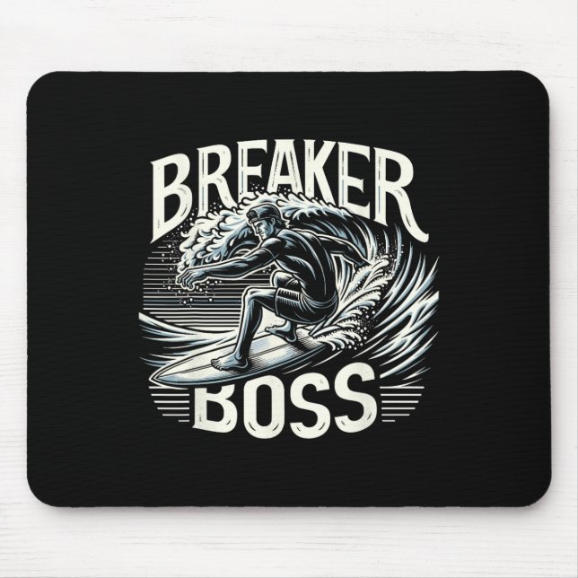 Big Wave Surfen Surfer Strand Wellenbrecher Chef S Mousepad (Vorne)