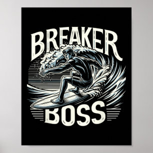 Big Wave Surfen Surfer Strand Wellenbrecher Chef S Poster