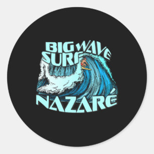 Big Wave Surfer 100 Fuß Welle Surf Nazare Portugal Runder Aufkleber