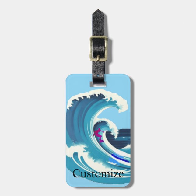 Big Wave Surfer Thunder_Cove Gepäckanhänger (Vorderseite vertikal)