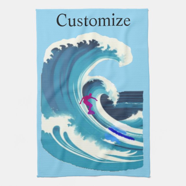 Big Wave Surfer Thunder_Cove Geschirrtuch (Vertikal)