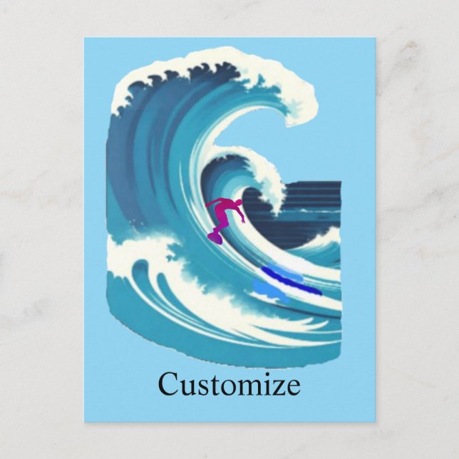Big Wave Surfer Thunder_Cove Postkarte (Vorderseite)