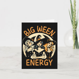 Big Ween Energy Halloween Vintagen Hexen Männer Fr Karte