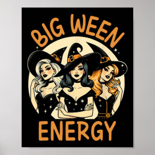 Big Ween Energy Halloween Vintagen Hexen Männer Fr Poster