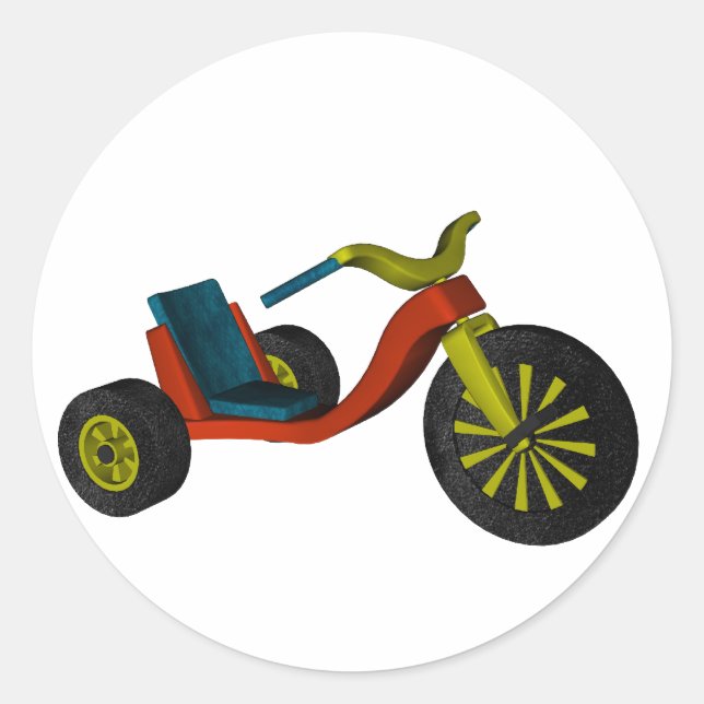 Big Wheel Runder Aufkleber (Vorderseite)