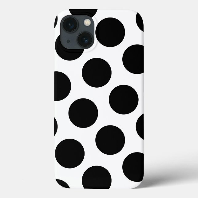 Big White and Black Polka Dots Case-Mate iPhone Hülle (Rückseite)