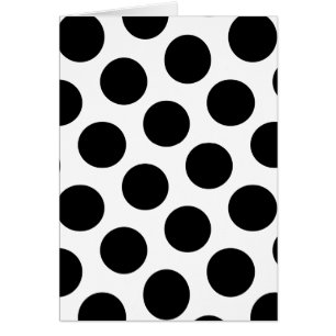 Big White and Black Polka Dots Grußkarte