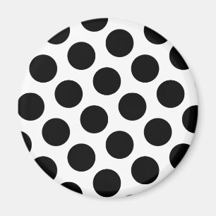 Big White and Black Polka Dots Magnet