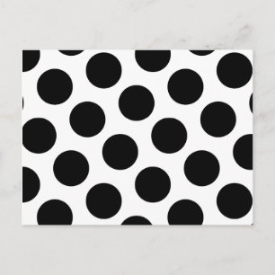 Big White and Black Polka Dots Postkarte