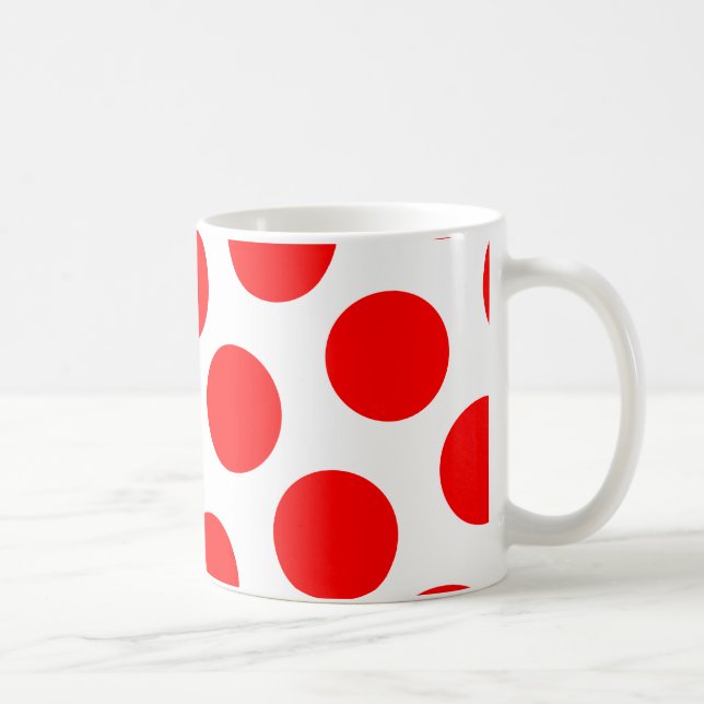 Big White and Red Polka Dots Tasse (Rechts)