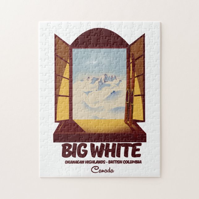 Big White British Columbia Kanada Skipposter Puzzle (Vertikal)