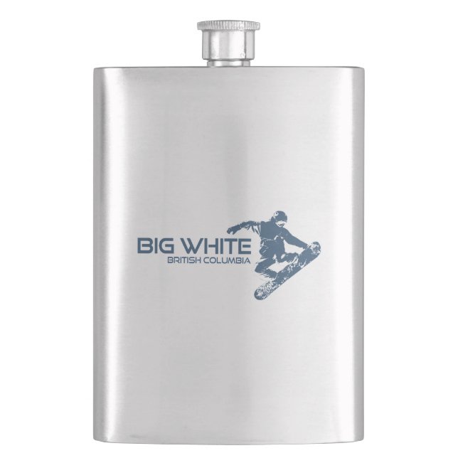 Big White British Columbia Snowboarder Flachmann (Vorderseite)