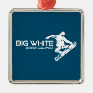 Big White British Columbia Snowboarder Ornament Aus Metall