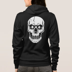 Big White Cool Skull Women's Full Zip Hoodie Shirt