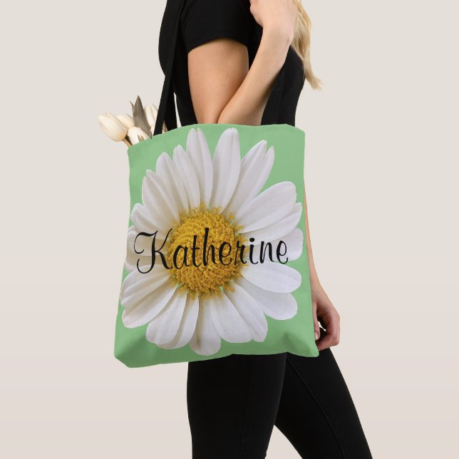 Big White Daisy Blume Personalisiert Name (Von Nahem)