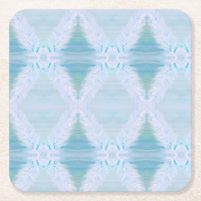 Big White Feather Rechteckiger Pappuntersetzer (Vorderseite)