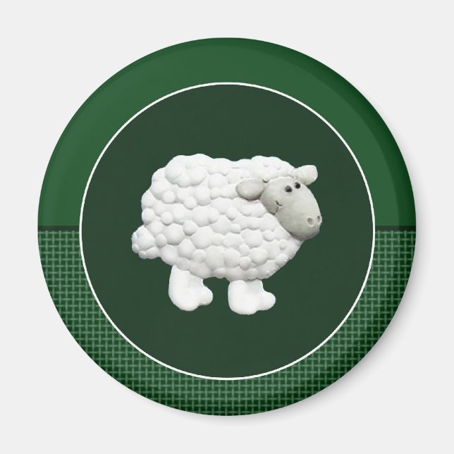 Big White Sheep Magnet (Vorne)