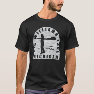 Big Williams Lake Ice Fischen Michigan T-Shirt