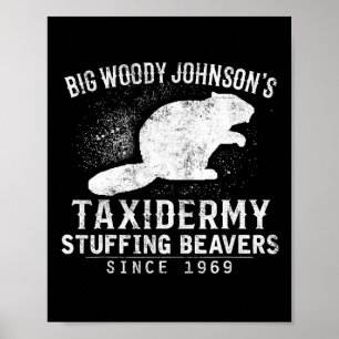 Big Woody Johnson's Taxidermy Stuffing Beavers Poster