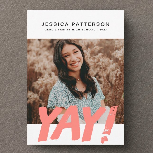 Big YAY Graduate Editable Abschluss Ankündigung (Von Creator hochgeladen)