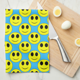 Big Yellow Allover Blue L Kitchen Handtuch
