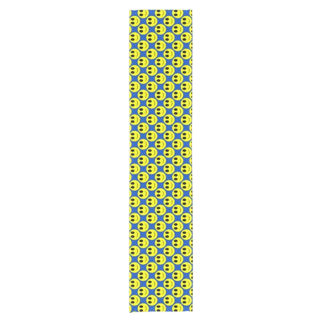Big Yellow Allover Blue Table Runner Kurzer Tischläufer (Vorderseite)