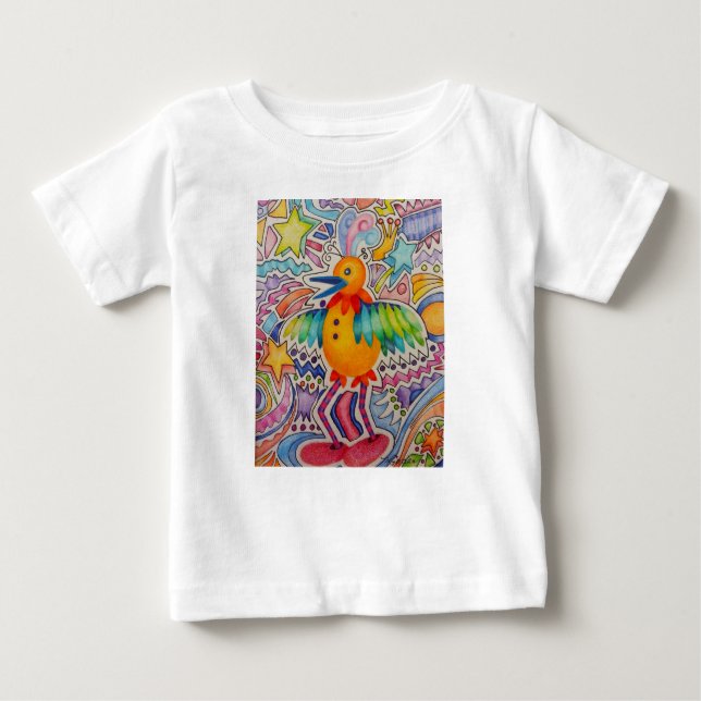 Big Yellow Bird Baby T-shirt (Vorderseite)