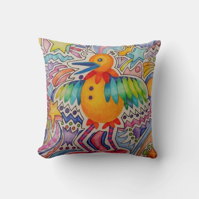 Big Yellow Bird Kissen (Vorderseite)